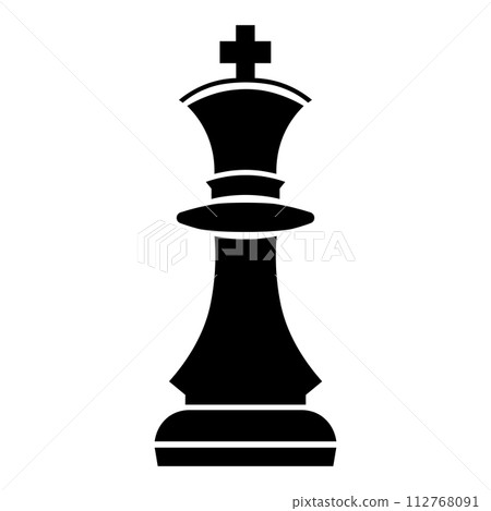 black vector chess icon on white background 112768091