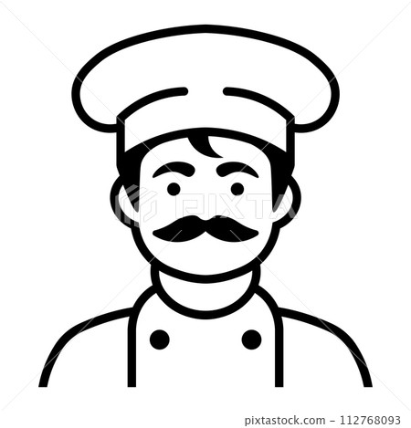 black vector chef icon on white background 112768093