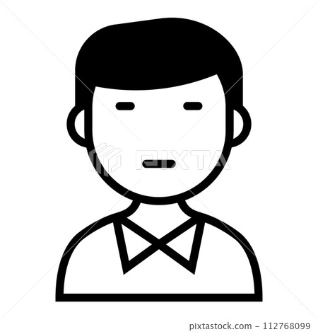 black vector male character icon white background 112768099