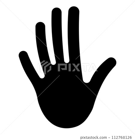 black vector hand icon on white background 112768126