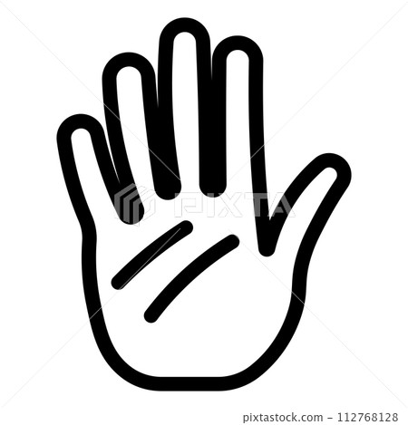black vector hand icon on white background 112768128