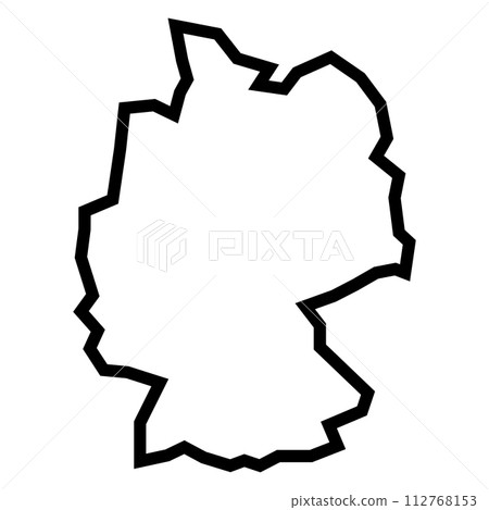 black vector germany outline map white background 112768153