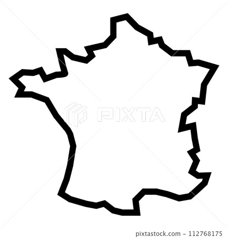 black vector france outline map white background black vector france outline map white background 112768175