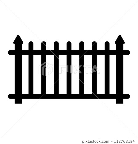 black vector fence icon on white background 112768184