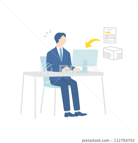 創建 DX 和電子資料的商人 112768702