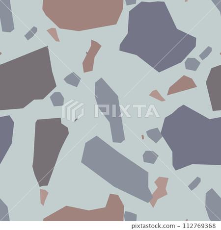 Terrazzo imitation seamless pattern. Realistic marble texture with stone fragments 112769368