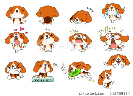 Cute dog various pose set part 2 (Beagle 1) Cute dog various pose set part 2 (Beagle 1) 112769584