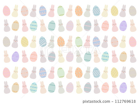 復活節彩蛋和復活節兔子圖案背景圖 復活節彩蛋和復活節兔子圖案背景圖 112769618