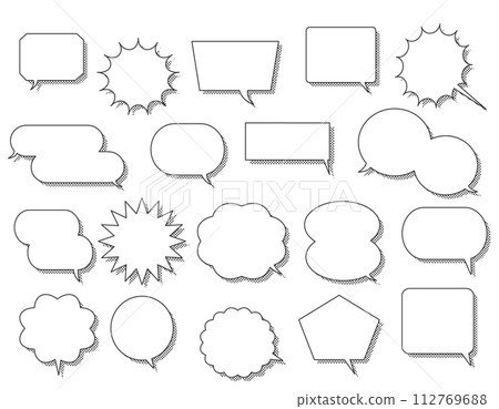 Speech bubble set with dot pattern shadows 112769688