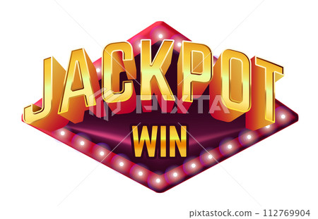 a Jackpot Win Neon Sign 112769904