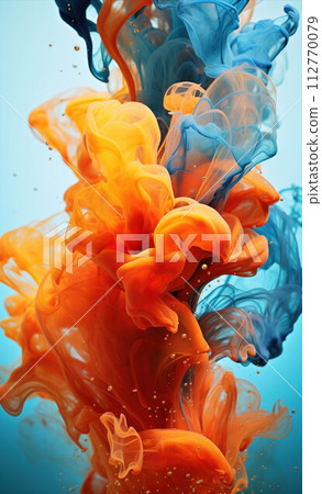 Abstract colorful background. Multi-colored ink spreads in water. Paint underwater. Abstract colorful background. Multi-colored ink spreads in water. Paint underwater. 112770079