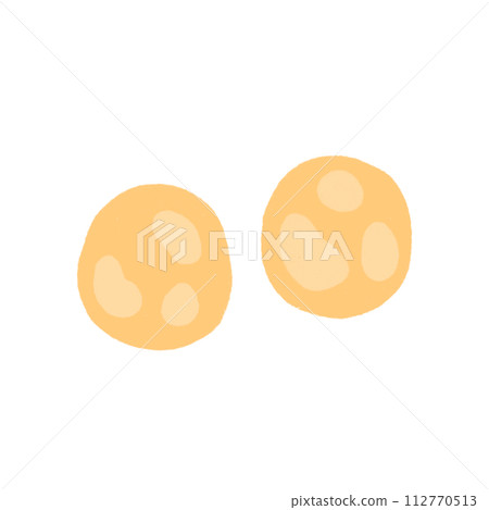Twin Egg Fried Cartoon illustration Cute Twin Egg Fried Drawing Breakfast Twin Egg Fried Isolated illustration 112770513