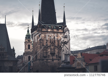 Statue of Philip Benizi on the Charles Bridge. Prague, Czech Republic 112770746