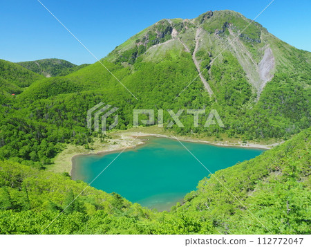 從五色山看到的日光白根山和五色沼 從五色山看到的日光白根山和五色沼 112772047