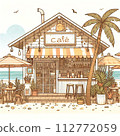 Scenery of a stylish cafe near the sea 112772059