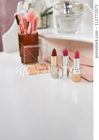 Decorative cosmetics on dressing table Decorative cosmetics on dressing table 112772873