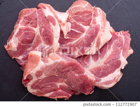 Steak from raw pork neck Steak from raw pork neck 112772907