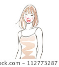 Smiling woman with medium bob hair 112773287