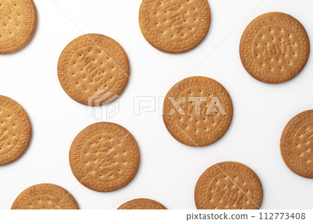 Maria biscuits on white background Maria biscuits on white background 112773408