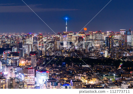 《Tokyo》Tokyo city night view/Beautiful moonlit night 《Tokyo》Tokyo city night view/Beautiful moonlit night 112773711