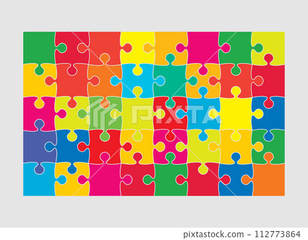 Banner template made pieces puzzle, jigsaw 112773864