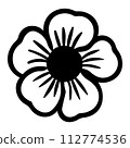 black vector poppy icon on white background 112774536