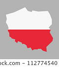 vector poland map flag on white background 112774540