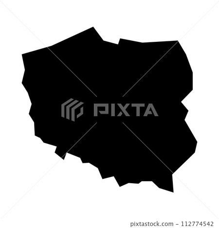 black vector poland map on white background black vector poland map on white background 112774542