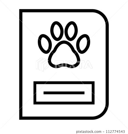 black vector pet passport icon on white background black vector pet passport icon on white background 112774543