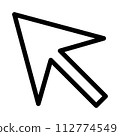 black vector mouse arrow icon on white background 112774549