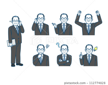 中年上班族男性插畫集 112774828