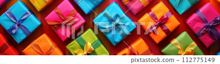 AI-generated content. Gift boxes minimal background 112775149