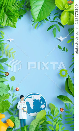 AI-generated content. Medical creative nature background.  112775309