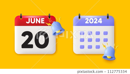 Calendar date 3d icon. 20th day of the month icon. Event schedule date. Meeting appointment time. 20th day of June month. Calendar event reminder date. Vector Calendar date 3d icon. 20th day of the month icon. Event schedule date. Meeting appointment time. 20th day of June month. Calendar event reminder date. Vector 112775334