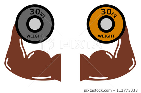 Illustration of a muscular arm that has been strengthened by muscle training at the gym Illustration of a muscular arm that has been strengthened by muscle training at the gym 112775338