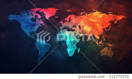 AI-generated content. Colored art world map 112775370