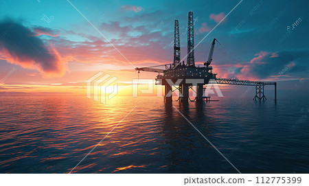 AI-generated content. Oil platform in the ocean 112775399