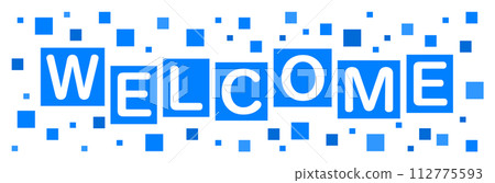 English illustration of WELCOME with colorful letters English illustration of WELCOME with colorful letters 112775593