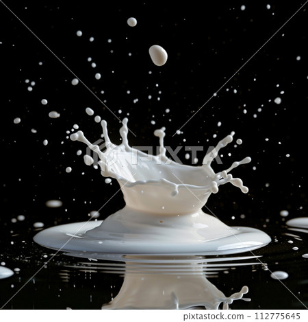 AI-generated content. Milk white splash flow background 112775645