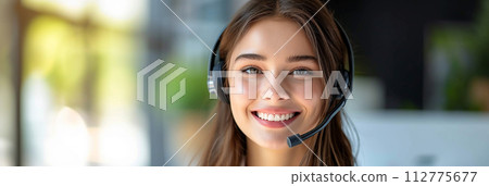 AI-generated content. Call center employee. Support 112775677