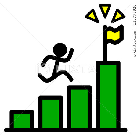 Illustration of a bar graph of goals by aggregating increasing data 112775920
