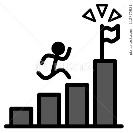 Illustration of a bar graph of goals by aggregating increasing data 112775921