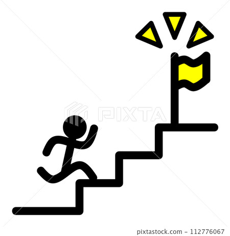 一個人全速奔向樓梯頂部目標的插圖 112776067