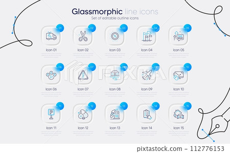 Set of Plane, Computer mouse and Parking line icons for web app. Home charging, Flags, Video conference icons. Car service, Fake news, Warning signs. Discount, Cut, Petrol station. Vector 112776153