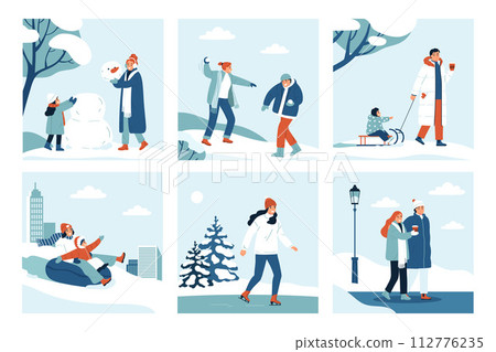 Flat winter mini compositions Flat winter mini compositions 112776235