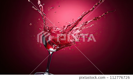 AI-generated content. Splashing red wine 112776726
