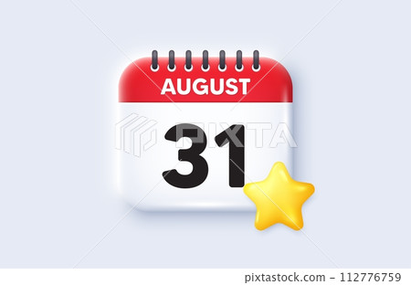 31th day of the month icon. Calendar date 3d icon. Event schedule date. Meeting appointment time. 31th day of August month. Calendar event reminder date. Vector 31th day of the month icon. Calendar date 3d icon. Event schedule date. Meeting appointment time. 31th day of August month. Calendar event reminder date. Vector 112776759