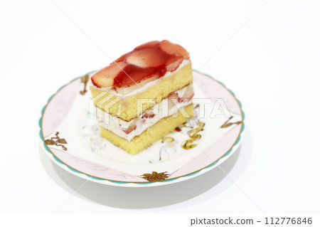 strawberry shortcake on a plate strawberry shortcake on a plate 112776846