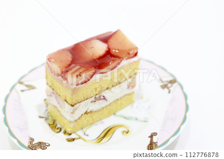 strawberry shortcake on a plate strawberry shortcake on a plate 112776878