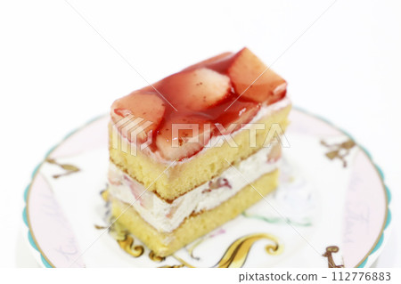 strawberry shortcake on a plate strawberry shortcake on a plate 112776883
